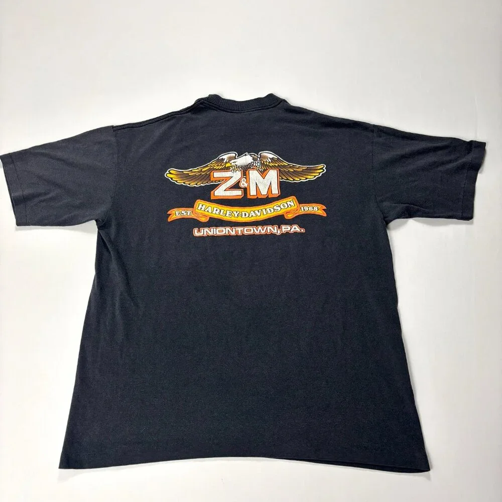 VTG Harley Davidson Sturgis 1990 50th Anniversary T Shirt Faded Black Large PA - Picture 5 of 7